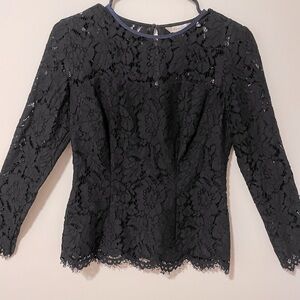 Elegant Boden Black Fitted Lace Top Women’s 6/Small